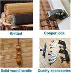 LETAU Wood Window Roman Shades, Bamboo Light Filtering Window Blinds for Indoor Home, Office, Kitchen, Pattern 7