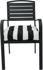 FUNHOME Outdoor Chair Cushions Set of 2,19 x19 Inch,Waterproof Tufted Patio Seat Cushions with Ties,Reversible,All Weather,Round Corner Wicker Chair Cushion for Outdoor Furniture(Black White)