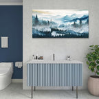 Wapluam Abstract Framed Wall Art For Living Room Large Wall Decor For Bedroom Office Inspiration Pictures Fog forest Wall Painting Canvas Art Prints Artwork Modern Ready To Hang Home Decorations