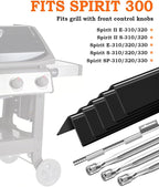 Flavorizer Bars 15.3 inch and Grill Burner Replacement for Weber Spirit 300 & Spirit II 300 Series Grills Parts Spirit 310, Spirit II 320 330 Grill Parts, Burner Tube Kit for Weber 7636 69787