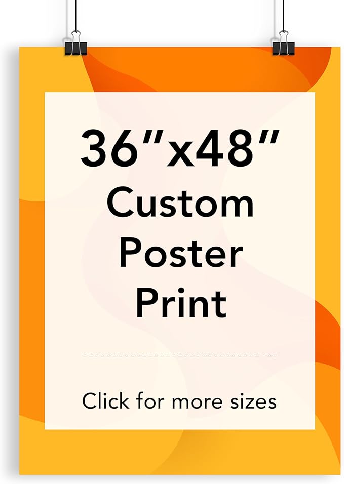 Custom Poster Print, 36x48, Upload Any Photos/Images, Personalized Photo Prints, DIY Your Own Poster, Photo to Poster Printing