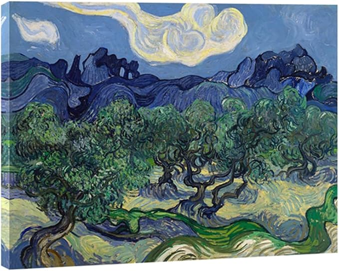 Wieco Art Olive Trees by Van Gogh Oil Paintings Reproduction Artwork Abstract Canvas Prints Wall Art Stretched and Framed Abstract Landscape Pictures Ready to Hang for Home Office Decorations
