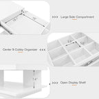 Modern High Gloss LED Coffee Table Center Table with Hidden Storage Space, Extending Top & LED Light for Living Room, White