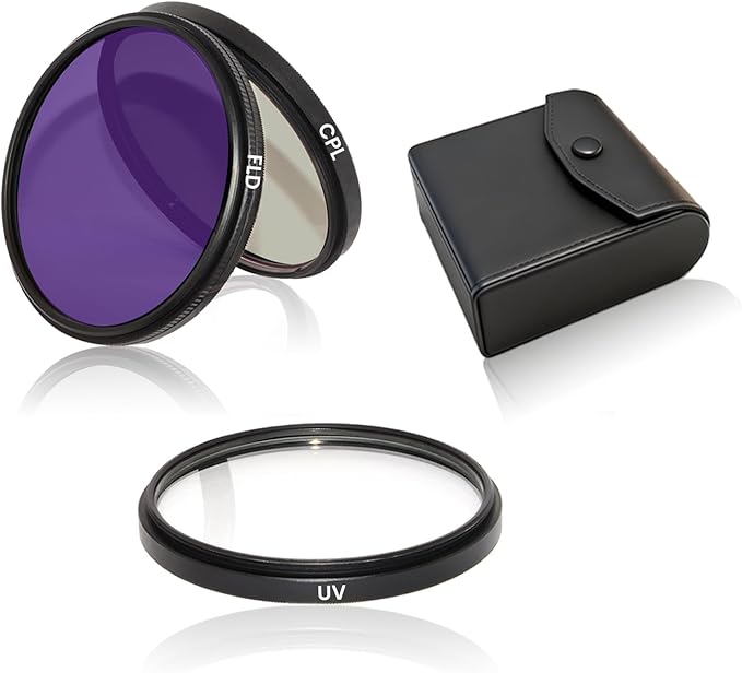 3 Piece UV-CPL-FLD Camera Filters Set, 72mm Multi-Coated Universal Lens Filter Kit UV Blocking + Circular Polarizing + FLD Fluorescent Filter with Protective Storage Case