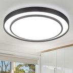 20" LED Flush Mount Ceiling Light Fixture 5CCT, Black Ceiling Light Round, Dimmable Light Fixture Flush Mount 36W, Modern Simple Close to Ceiling Light Fixtures for Kitchen, Bedroom