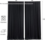 AK TRADING CO. 10 feet x 10 feet IFR Polyester Backdrop Drapes Curtains Panels with Rod Pockets - Wedding Ceremony Party Home Window Decorations - Black