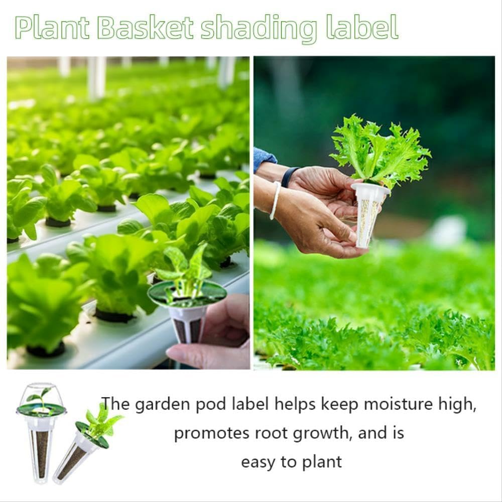 90pcs Hydroponic Seed Pod Kit Include 30pcs Plant Replacement Basket Containers,30 Grow Domes and 30 Seed Label Compatible with Hydroponic Growing Garden System(0.5 Inch,White)