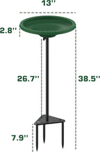 Bird Baths for Outdoors Heavy Duty, 38.5 Inch Detachable Birdbaths for The Garden Clearance, Bird Bath Bowl Spa & Birdfeeder with Metal Stake Stand for Outdoors Garden, Circle Style (Green)