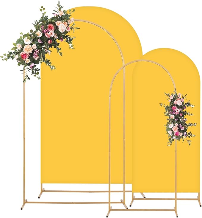 Metal Arch Backdrop Stand and Cover Set, 8FT, 7.2FT Party Backdrop, Easy to Assemble, Backdrop Stand for Parties, Birthday, Baby Shower