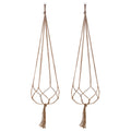 EBOOT 2 Pack 48 Inch Large Macrame Plant Hanger Rope to Hang Flower Pot Plant Holder for Indoor Outdoor Decorations, 4 Legs (Linen Color)