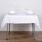 Efavormart 54x54 White Wholesale Linens Seamless Polyester Square Linen Tablecloth for Wedding Banquet Party Restaurant