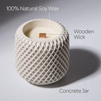 Scented Candles - Luxury Concrete Jar Candle for Home Scented, Soy Wax Candle - Relaxation Gift for Women, Premium Room Décor, Non-Toxic, Great Idea for Gifts (White Dune)