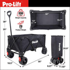 Pro-Lift Collapsible Folding Wagon– Beach Cart Large Capacity, Heavy Duty Folding Wagon Portable, for Outdoor Sports, Grocery, Camping, Shopping, Garden, Sports, Load up to 330LBS