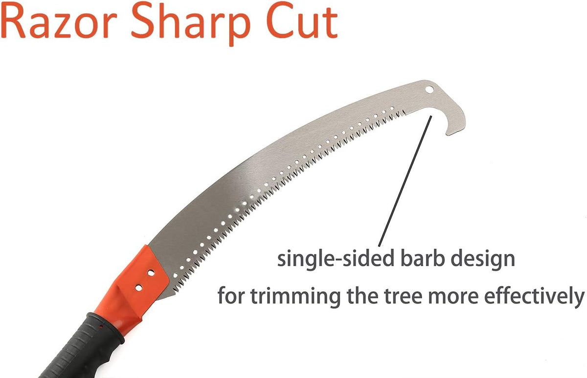 HOSKO 7.5FT Pole Saw for Tree Trimming, Long Extension Pruning Saw, Blade Tree Trimmer Pole, Manual Pole Cutter for, Yard Garden and Patios Trees Branches Cutting