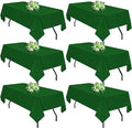 Hunter Green 6 Pack Polyester Table Cloth 60 x 84 Inch, Rectangle Tablecloths for 6 Foot Tables Washable Table Cloth for Party Wedding