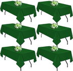 Hunter Green 6 Pack Polyester Table Cloth 60 x 84 Inch, Rectangle Tablecloths for 6 Foot Tables Washable Table Cloth for Party Wedding