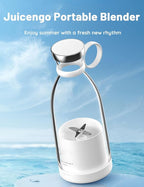 JuiceNGobrand - JuiceNGo Portable Blender, Cordless Juice N Go Portable Blender for Smoothies, Smoothie Blenders with Stainless Steel Blades for Shakes and Smoothies (White)