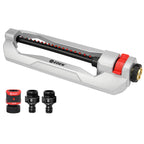 Eden 94110 Heavy-Duty Metal Oscillating Sprinkler | Covers Up to 3,315 sq. ft., 18 Precision Nozzles, Adjustable Range, Turbo Drive Motor, Quick Connect Bundle