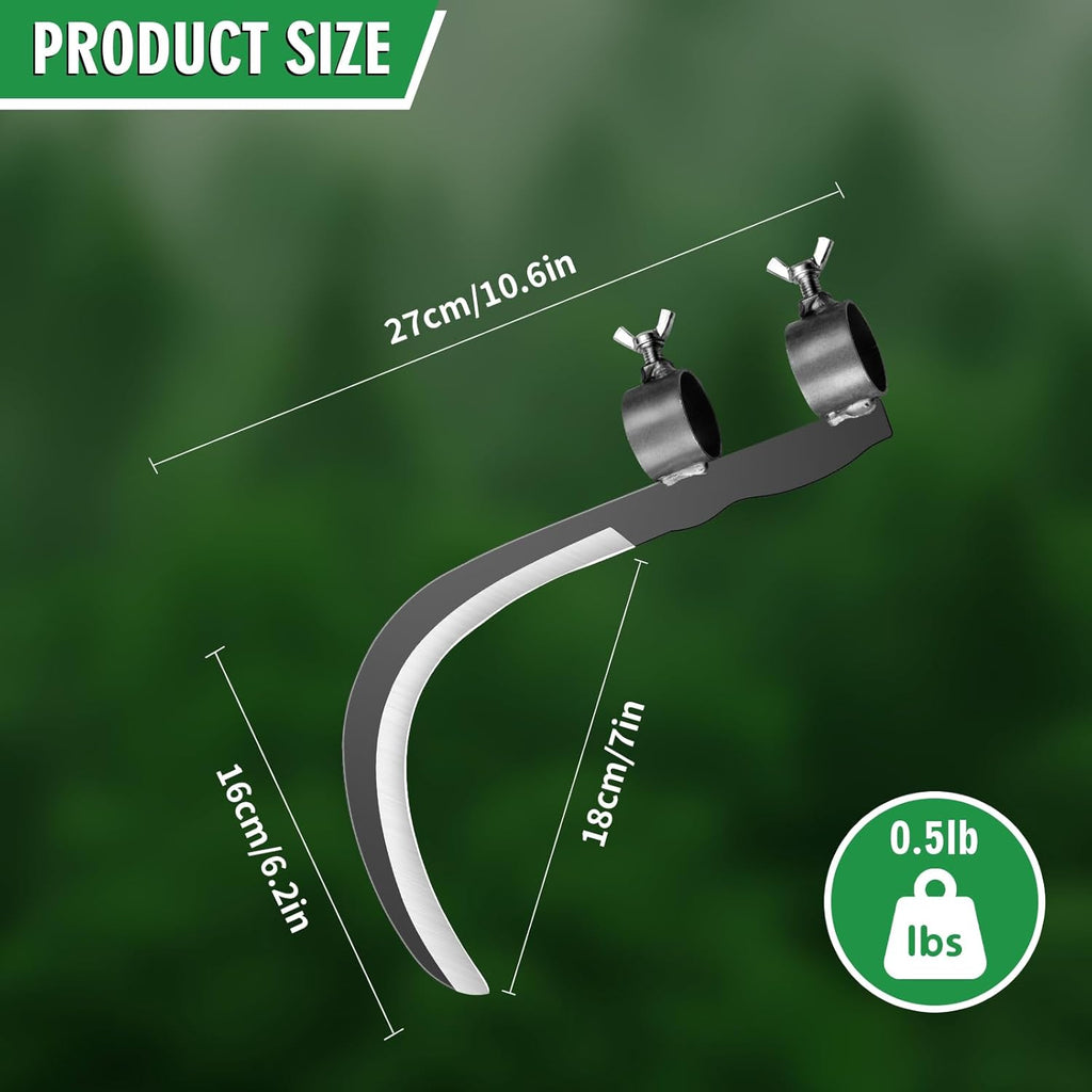 Steel Straw Sickle with Replaceable Wooden Handle Function, Manganese Steel Blade, Handheld Gardening Tools Multipurpose Gardening Weeding Grass Sickle and Farming Portable Safety Sickle