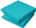 AAAAAcessories Outdoor Seat Cushions for Chairs, Waterproof, Fade-Resistant, 21" x 21" x 3", Patio Furniture Replacement Cushions, Set of 2, Turquoise Blue