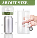 12Pcs Glass Cylinder vases for Centerpieces, 6 Inches Clear Ribbed Bud Vases for Wedding Decorations,Floral Vase Bulk Flower vases,Tall Glass Hurricane Candle Holder for Table Shelf, Party(Ribbed)