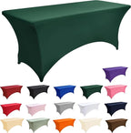 2-Pack 4ft Spandex Table Covers for Rectangular Folding Tables - Wrinkle Resistant Stretch Tight Table Cloths - Ultimate Fitted Table Protector for Parties, Banquet, and Wedding