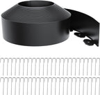 Landscape Edging 4 Inch Tall 40FT with 50Pcs Metal Spikes, Plastic Garden Edging Border Landscape Edging Border Lawn Edging for Landscaping, Flower Bed, Yard