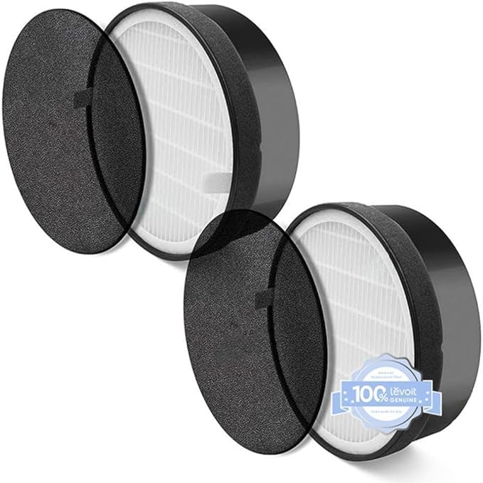 LEVOIT LV-H132 Replacement Filter, Genuine LV-H132-RF Air Purifier Filters, High-Efficiency Activated Carbon for Removal of Smoke, Odor, Allergens, Pollen, 2 Pack