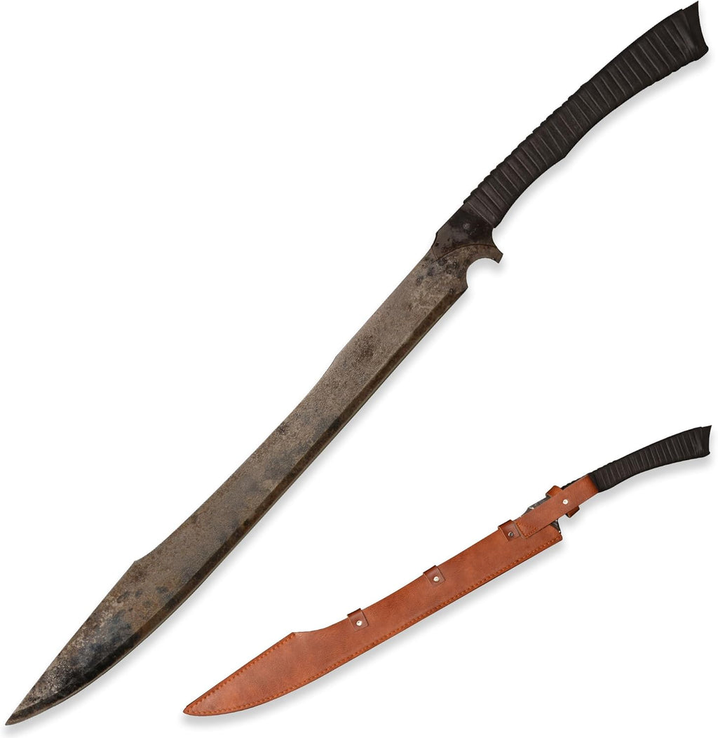 SV Handmade cast Manganese Steel Chopping Blade Sword, Full Tang, Outdoor, Hunting, Camping, Hiking, Survival, with Protective Cover, Multiple Styles to Choose from