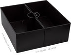 AuldHome Design Umbrella Planter for Patio Table (Black Square), w/Umbrella Hole, Enamelware Rectangular Planter Pots (Pack of 2)