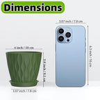 16 Pack 4 Inch Plastic Planter Pots with Tray, Heavy Duty Indoor Outdoor Planter Pots with 48 Drainage Holes for Herbs, Succulents, Seedlings, Flowers Durable and Lightweight Army Green