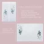PONATIA 50PCS Vellum Jackets for 5x7 Invitation Cards - 135GSM Green Leaves Vellum Sleeves, 5x7'' Clear Jackets Wedding Invitations Wraps - Transparent Card Jackets