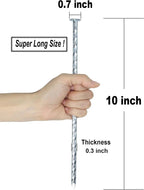 10 Inch Landscape Stakes Galvanized Metal Landscape Edging Anchoring Spikes Stakes, Camping Stakes Tent Pegs for Artificial Turf, Paver Edging, Weed Barrier, House Construction, Carpentry (25)
