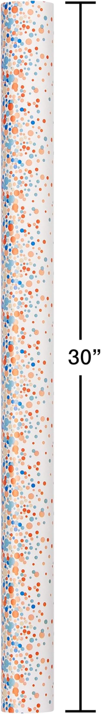 American Greetings 175 sq. ft. Reversible Wrapping Paper for Birthdays, Weddings, Bridal Showers, Baby Showers and All Occasions, Multicolored Polka Dots (1 Roll, 30 in x 70 ft.)
