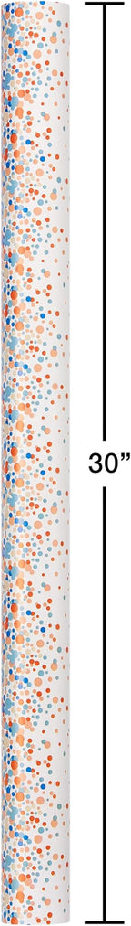 American Greetings 175 sq. ft. Reversible Wrapping Paper for Birthdays, Weddings, Bridal Showers, Baby Showers and All Occasions, Multicolored Polka Dots (1 Roll, 30 in x 70 ft.)