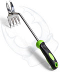 Garden Tools, 2-in-1 Hand Weeder Puller, Heavy Duty Stainless Steel Gardening Hand Tool for Deep Root Removal, Ergonomic Non-Slip Weed Remover for Lawn Yard Garden, 1 Pack