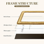 Cuspin 5x7 Gold Picture Frame, Ornate Decorative Rattan Resin Photo Frame, Gold Frames Braided Design for Tabletop Display or Wall Hanging, Elegant Home Decor