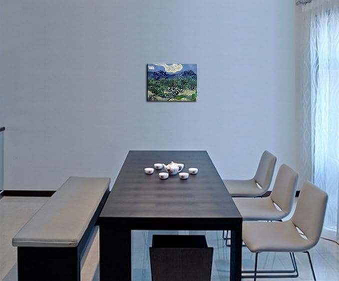 Wieco Art Olive Trees by Van Gogh Oil Paintings Reproduction Artwork Abstract Canvas Prints Wall Art Stretched and Framed Abstract Landscape Pictures Ready to Hang for Home Office Decorations
