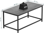SAYGOER Small Coffee Table Modern Coffee Tables Open Design Rectangular Minimalist Center Table for Living Room Home Office, Easy Assembly, 39.37x19.69 x17.72, Gray Black