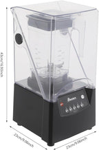 1.8L Professional Commercial Blender with Soundproof Cover, 2600W Industries Strong and Quiet Professional-Grade Power, with Custom Time and Removable Blades, Black