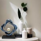 Modern Home Decor Abstract Decorative Sculpture Decorations for Living Room Dining Room Office, Resin Art Statues Coffee Table Bookshelf Decor Accents (Blue)