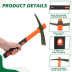 Lothee 8 Pcs Pick Mattock Hoe 15 Inch Heavy Duty Forged Garden Pick Axe with Rubber Non-Slip Handle Weeding Mattock Hoe Agriculture Hand Tools for Weeding Cultivating Camping or Prospecting