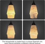 Natural Alabaster Pendant Lights Kitchen Island, H-7.87in White Pendant Light Fixtures, Light Pendant Marble Shade, for Bedroom Bathroom Dining Room Living Room