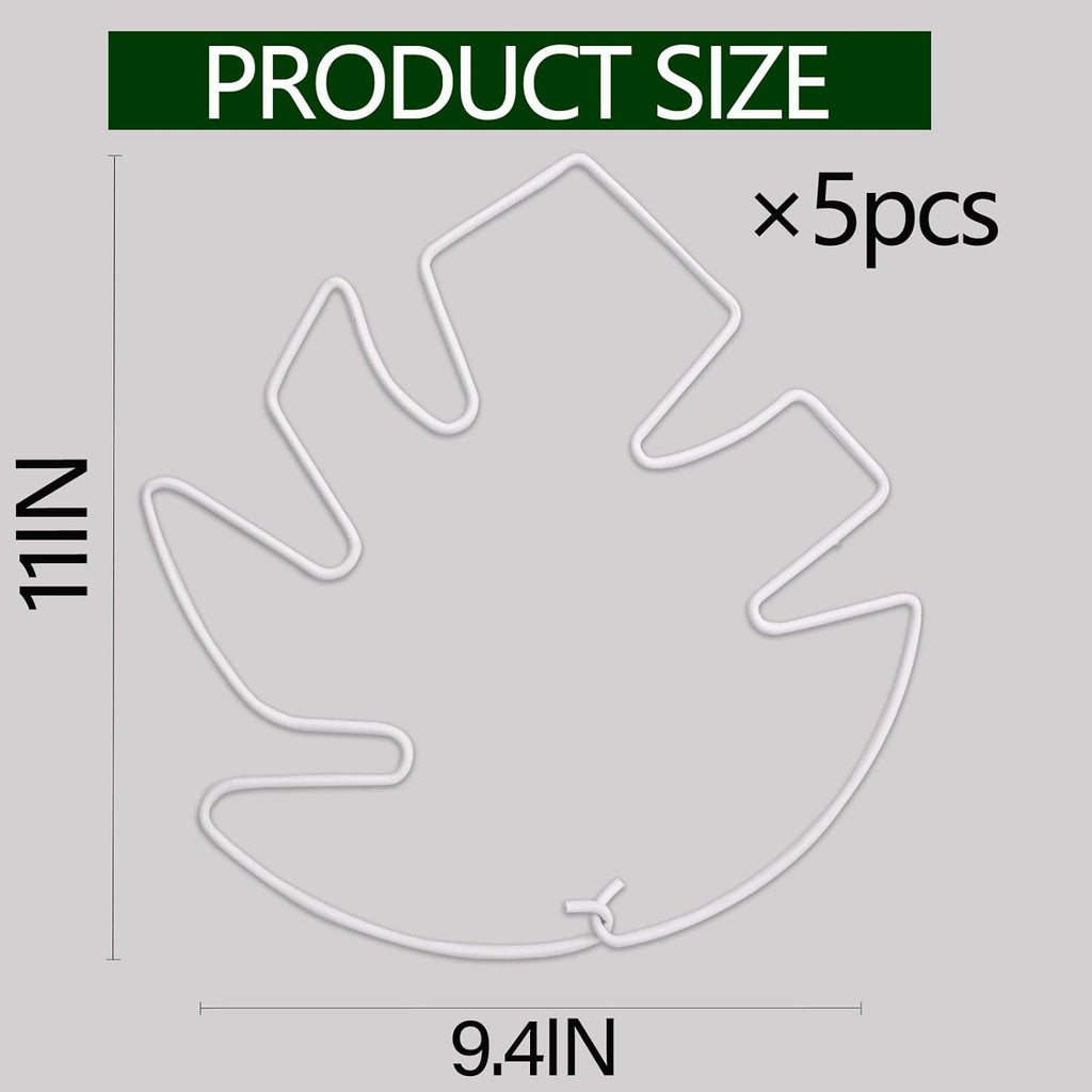 5PCS Monstera Plant Stem Support White - 11x9.4 inches, Durable Adjustable Leaf Supports for Indoor Plants, Fishbone Cactus Stake Holder for Garden Stability