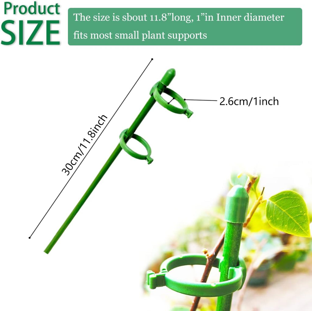 Belit 8 Pack Small Plant Support Plant Stakes, Adjustable Garden Single Stem Support Stake, Planter Support Ring for Orchid, Rose, Peony, Peppers and More, 12 inch