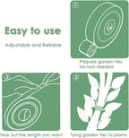 Garden Tie Green Strap Plant Supports Gentle on Plants Pre-Cut Design Tearable Reusable Sturdy Multi-Purpose for Home Garden Balcony Office (32.8ft × 0.6 inch, Green 2 Packs)