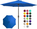 JEAREY 10FT Outdoor Patio Umbrella Outdoor Table Umbrella with Push Button Tilt and Crank, Market Umbrella 8 Sturdy Ribs UV Protection Waterproof for Pool, Garden (Royal Blue)