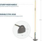 Gempler's 7" Field Hoe with Wood Handle for Weeding and Cultivating, Steel Gardening Tool