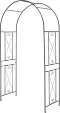 Giantex Garden Arch Trellis - 7.2FT Metal Arbor for Garden Entryway Climbing Plants Rose, 4 Stakes, Outdoor Wedding Archway Pergola for Ceremony Bridal Party Decoration (Arch)