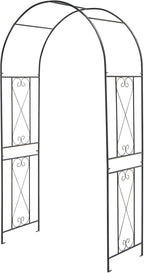 Giantex Garden Arch Trellis - 7.2FT Metal Arbor for Garden Entryway Climbing Plants Rose, 4 Stakes, Outdoor Wedding Archway Pergola for Ceremony Bridal Party Decoration (Arch)
